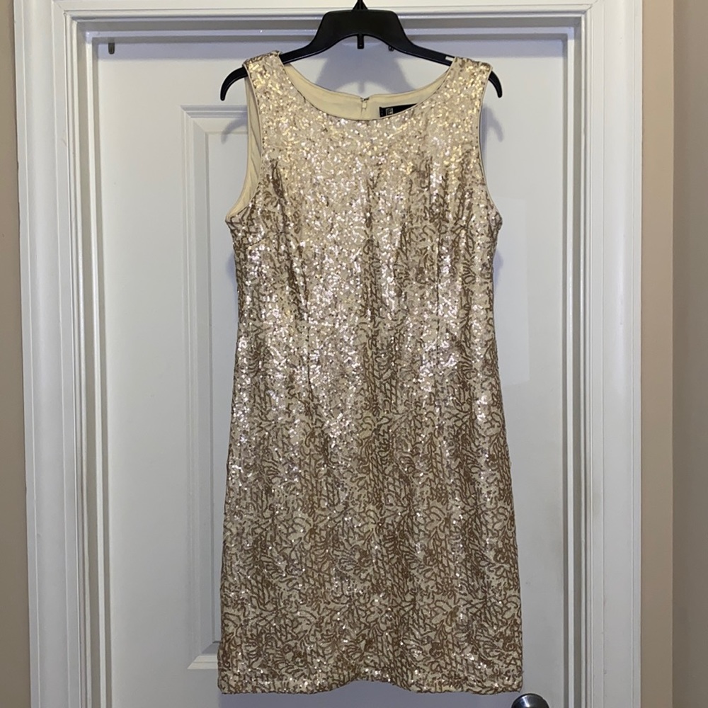 Cocktail dress gold and cream